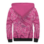 Australia Indigenous Pink Month Sherpa Hoodie Breast Cancer Aboriginal Dragonflies Ribbon - Aussie Hoodie