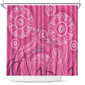 Australia Indigenous Pink Month Shower Curtain Breast Cancer Aboriginal Dragonflies Ribbon - Aussie Hoodie