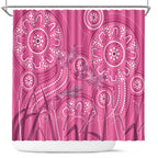 Australia Indigenous Pink Month Shower Curtain Breast Cancer Aboriginal Dragonflies Ribbon - Aussie Hoodie