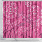 Australia Indigenous Pink Month Shower Curtain Breast Cancer Aboriginal Dragonflies Ribbon - Aussie Hoodie