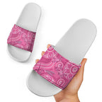 Australia Indigenous Pink Month Slide Sandals Breast Cancer Aboriginal Dragonflies Ribbon - Aussie Hoodie