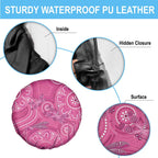 Australia Indigenous Pink Month Spare Tire Cover Breast Cancer Aboriginal Dragonflies Ribbon - Aussie Hoodie