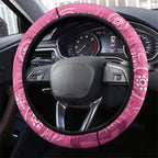 Australia Indigenous Pink Month Steering Wheel Cover Breast Cancer Aboriginal Dragonflies Ribbon - Aussie Hoodie