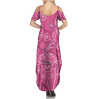 Australia Indigenous Pink Month Summer Maxi Dress Breast Cancer Aboriginal Dragonflies Ribbon - Aussie Hoodie