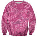 Australia Indigenous Pink Month Sweatshirt Breast Cancer Aboriginal Dragonflies Ribbon - Aussie Hoodie