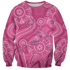 Australia Indigenous Pink Month Sweatshirt Breast Cancer Aboriginal Dragonflies Ribbon - Aussie Hoodie