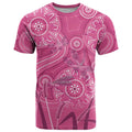 Australia Indigenous Pink Month T Shirt Breast Cancer Aboriginal Dragonflies Ribbon - Aussie Hoodie