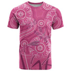 Australia Indigenous Pink Month T Shirt Breast Cancer Aboriginal Dragonflies Ribbon - Aussie Hoodie