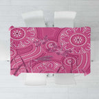 Australia Indigenous Pink Month Tablecloth Breast Cancer Aboriginal Dragonflies Ribbon - Aussie Hoodie