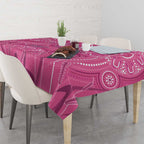 Australia Indigenous Pink Month Tablecloth Breast Cancer Aboriginal Dragonflies Ribbon - Aussie Hoodie