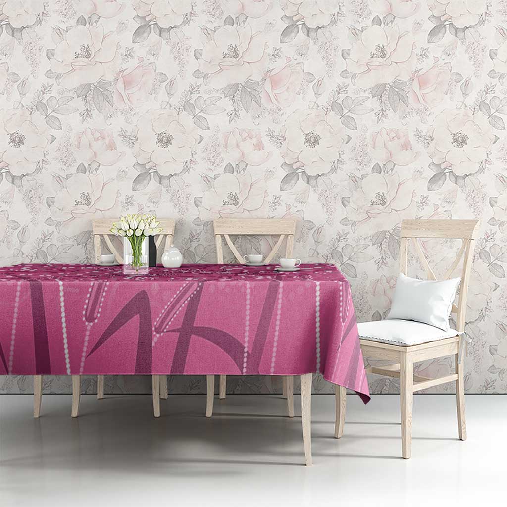 Australia Indigenous Pink Month Tablecloth Breast Cancer Aboriginal Dragonflies Ribbon - Aussie Hoodie
