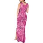 Australia Indigenous Pink Month Tank Maxi Dress Breast Cancer Aboriginal Dragonflies Ribbon - Aussie Hoodie