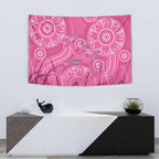 Australia Indigenous Pink Month Tapestry Breast Cancer Aboriginal Dragonflies Ribbon - Aussie Hoodie