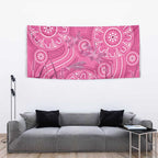 Australia Indigenous Pink Month Tapestry Breast Cancer Aboriginal Dragonflies Ribbon - Aussie Hoodie