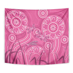 Australia Indigenous Pink Month Tapestry Breast Cancer Aboriginal Dragonflies Ribbon - Aussie Hoodie