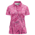 Australia Indigenous Pink Month Women Polo Shirt Breast Cancer Aboriginal Dragonflies Ribbon - Aussie Hoodie
