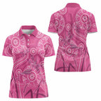 Australia Indigenous Pink Month Women Polo Shirt Breast Cancer Aboriginal Dragonflies Ribbon - Aussie Hoodie