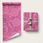 Australia Indigenous Pink Month Wrapping Paper Breast Cancer Aboriginal Dragonflies Ribbon - Aussie Hoodie