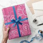 Australia Indigenous Pink Month Wrapping Paper Breast Cancer Aboriginal Dragonflies Ribbon - Aussie Hoodie
