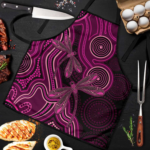 Australia Breast Cancer Awareness Apron Pink Dragonflies Aboriginal Art - Aussie Hoodie