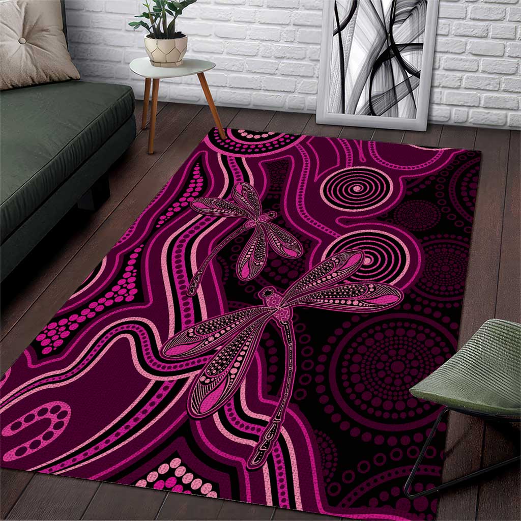 Australia Breast Cancer Awareness Area Rug Pink Dragonflies Aboriginal Art - Aussie Hoodie