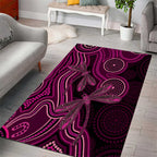 Australia Breast Cancer Awareness Area Rug Pink Dragonflies Aboriginal Art - Aussie Hoodie