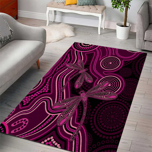 Australia Breast Cancer Awareness Area Rug Pink Dragonflies Aboriginal Art - Aussie Hoodie