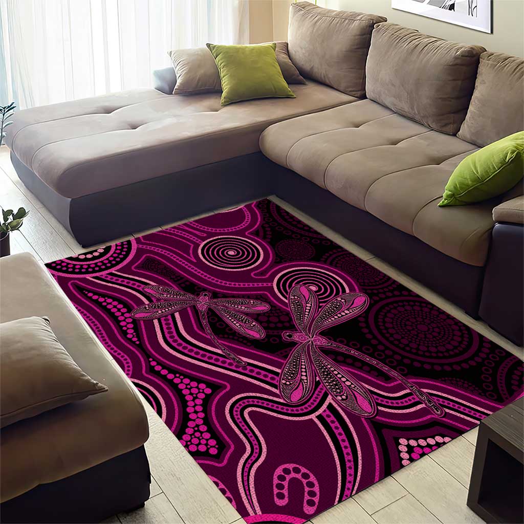 Australia Breast Cancer Awareness Area Rug Pink Dragonflies Aboriginal Art - Aussie Hoodie