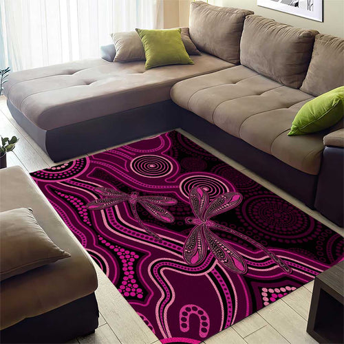 Australia Breast Cancer Awareness Area Rug Pink Dragonflies Aboriginal Art - Aussie Hoodie