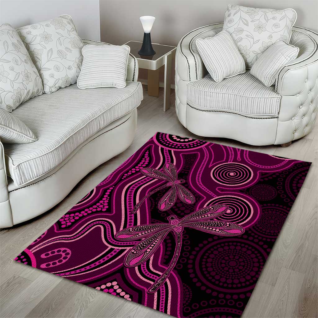 Australia Breast Cancer Awareness Area Rug Pink Dragonflies Aboriginal Art - Aussie Hoodie