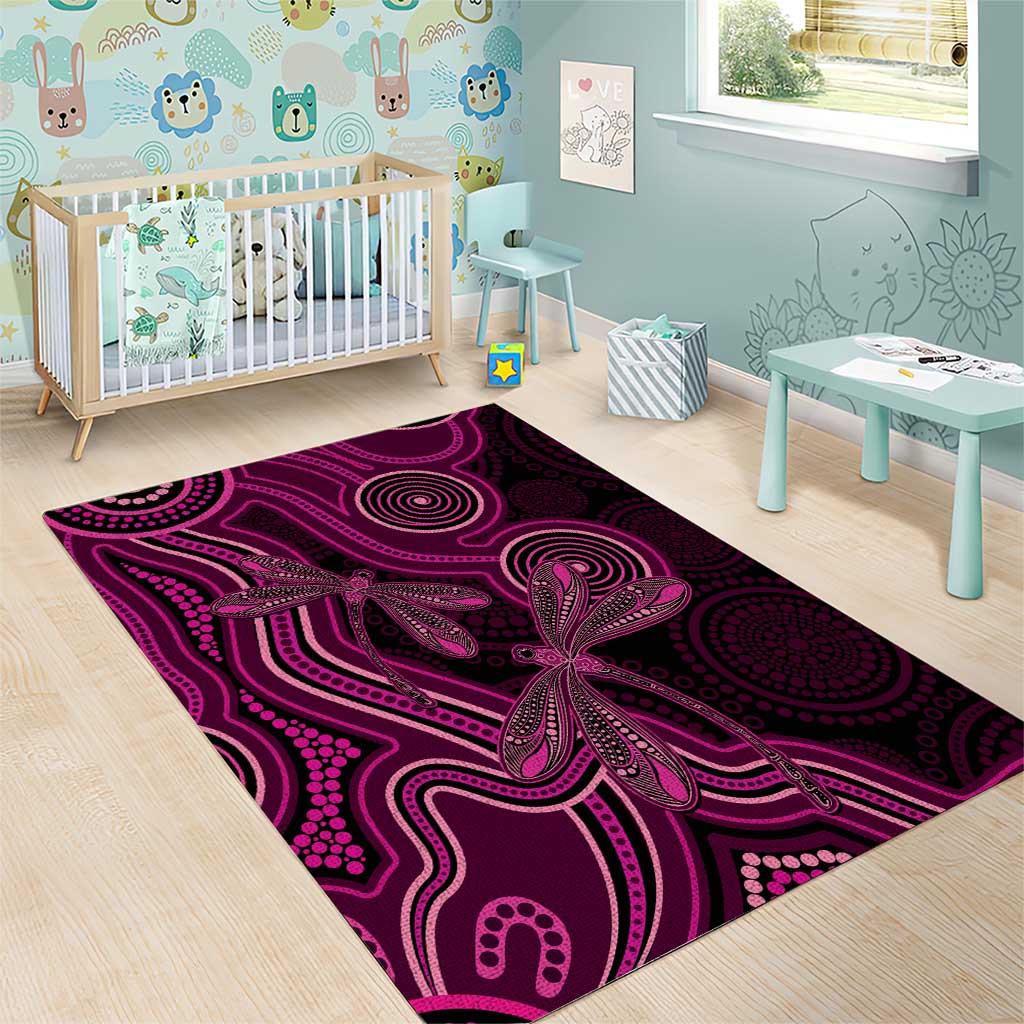 Australia Breast Cancer Awareness Area Rug Pink Dragonflies Aboriginal Art - Aussie Hoodie