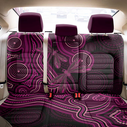 Australia Breast Cancer Awareness Back Car Seat Cover Pink Dragonflies Aboriginal Art - Aussie Hoodie