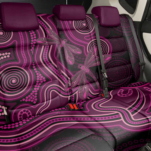 Australia Breast Cancer Awareness Back Car Seat Cover Pink Dragonflies Aboriginal Art - Aussie Hoodie