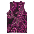Australia Breast Cancer Awareness Basketball Jersey Pink Dragonflies Aboriginal Art - Aussie Hoodie