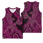 Australia Breast Cancer Awareness Basketball Jersey Pink Dragonflies Aboriginal Art - Aussie Hoodie