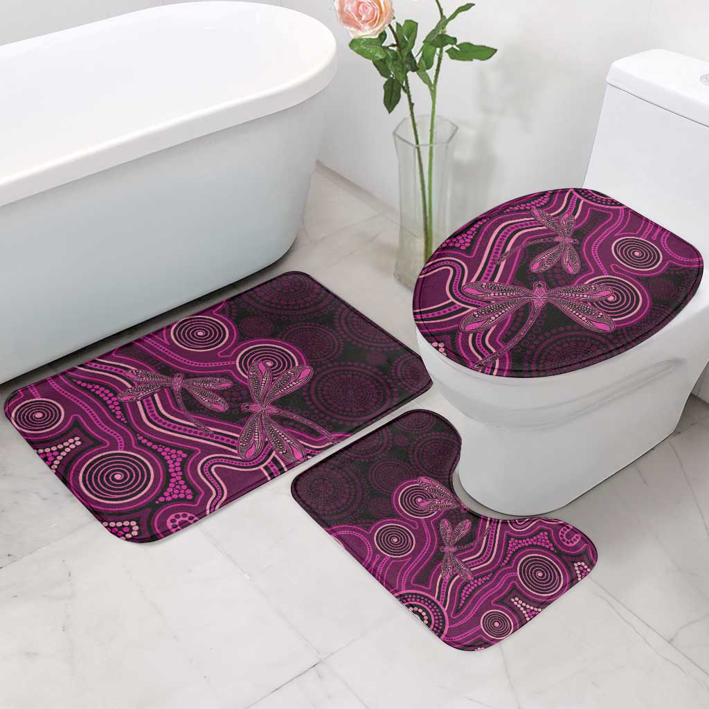 Australia Breast Cancer Awareness Bathroom Set Pink Dragonflies Aboriginal Art - Aussie Hoodie