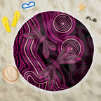 Australia Breast Cancer Awareness Beach Blanket Pink Dragonflies Aboriginal Art - Aussie Hoodie