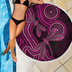 Australia Breast Cancer Awareness Beach Blanket Pink Dragonflies Aboriginal Art - Aussie Hoodie