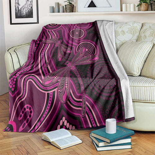 Australia Breast Cancer Awareness Blanket Pink Dragonflies Aboriginal Art - Aussie Hoodie