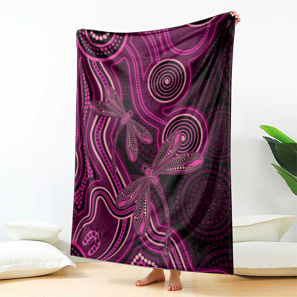 Australia Breast Cancer Awareness Blanket Pink Dragonflies Aboriginal Art - Aussie Hoodie