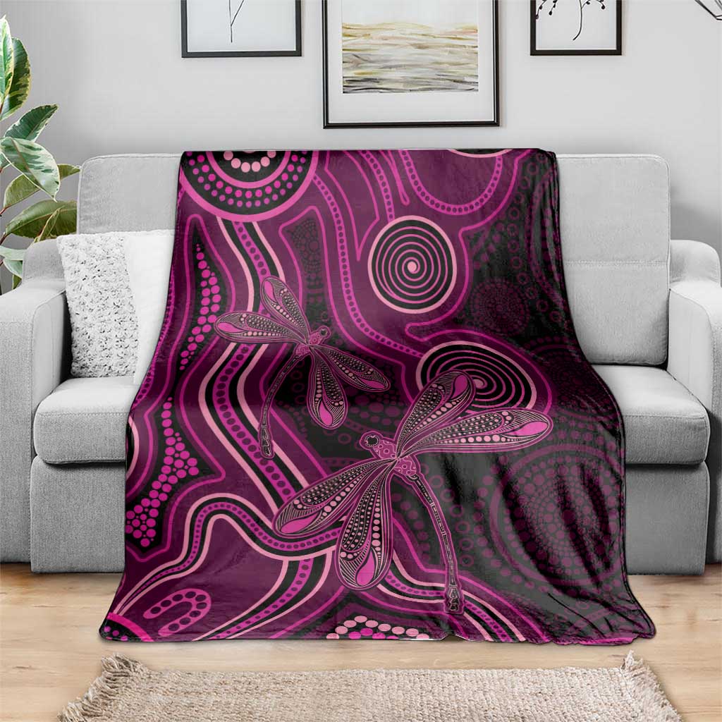 Australia Breast Cancer Awareness Blanket Pink Dragonflies Aboriginal Art - Aussie Hoodie