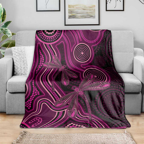 Australia Breast Cancer Awareness Blanket Pink Dragonflies Aboriginal Art - Aussie Hoodie