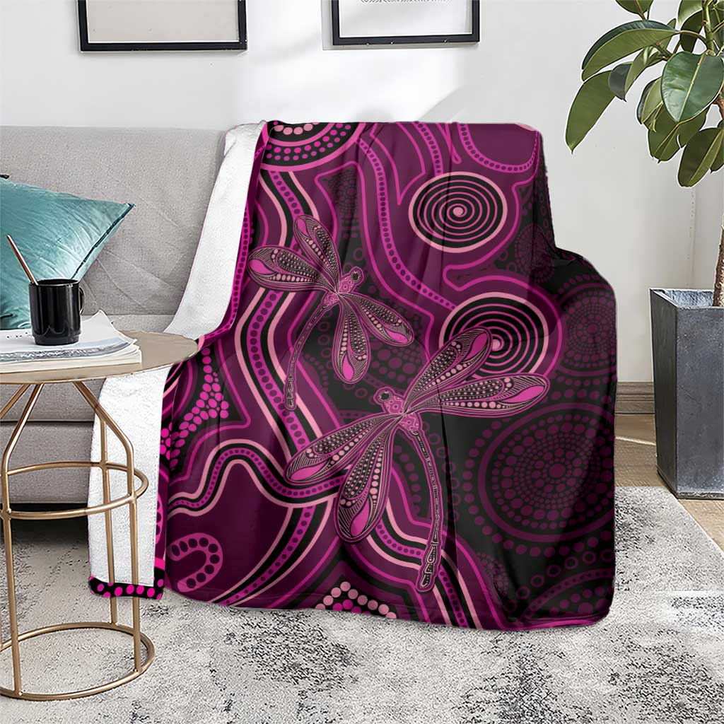 Australia Breast Cancer Awareness Blanket Pink Dragonflies Aboriginal Art - Aussie Hoodie