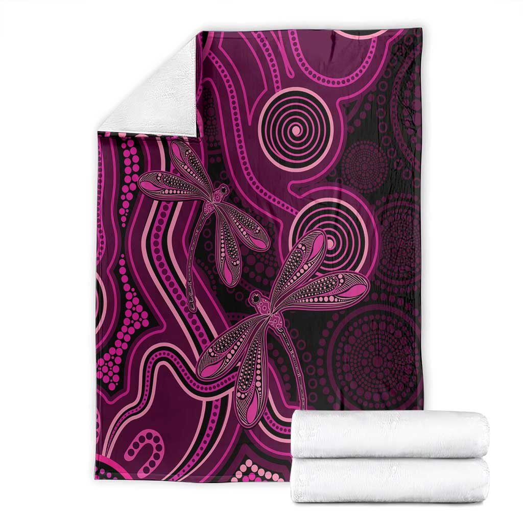 Australia Breast Cancer Awareness Blanket Pink Dragonflies Aboriginal Art - Aussie Hoodie