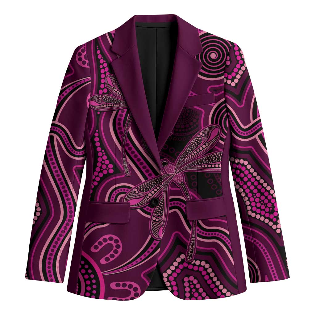 Australia Breast Cancer Awareness Blazer Pink Dragonflies Aboriginal Art - Aussie Hoodie