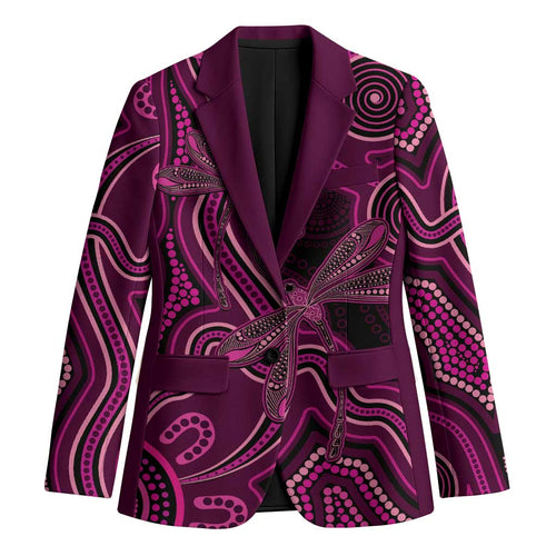 Australia Breast Cancer Awareness Blazer Pink Dragonflies Aboriginal Art - Aussie Hoodie