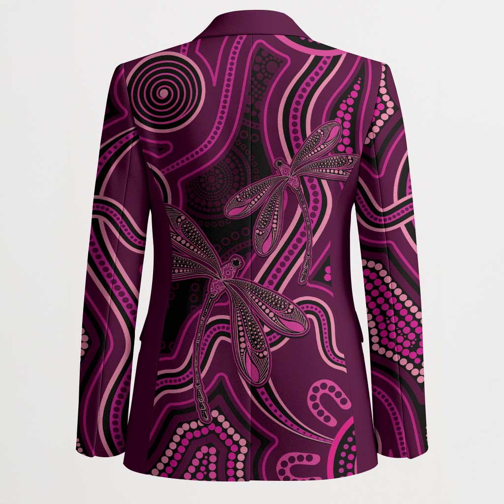 Australia Breast Cancer Awareness Blazer Pink Dragonflies Aboriginal Art - Aussie Hoodie