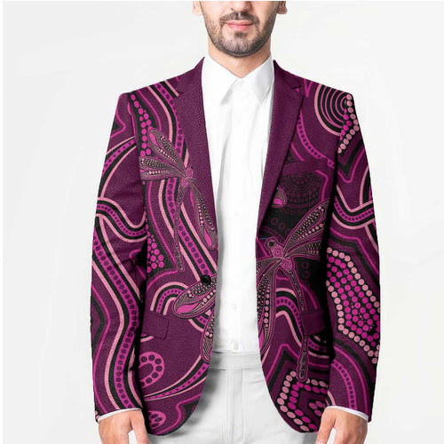 Australia Breast Cancer Awareness Blazer Pink Dragonflies Aboriginal Art - Aussie Hoodie