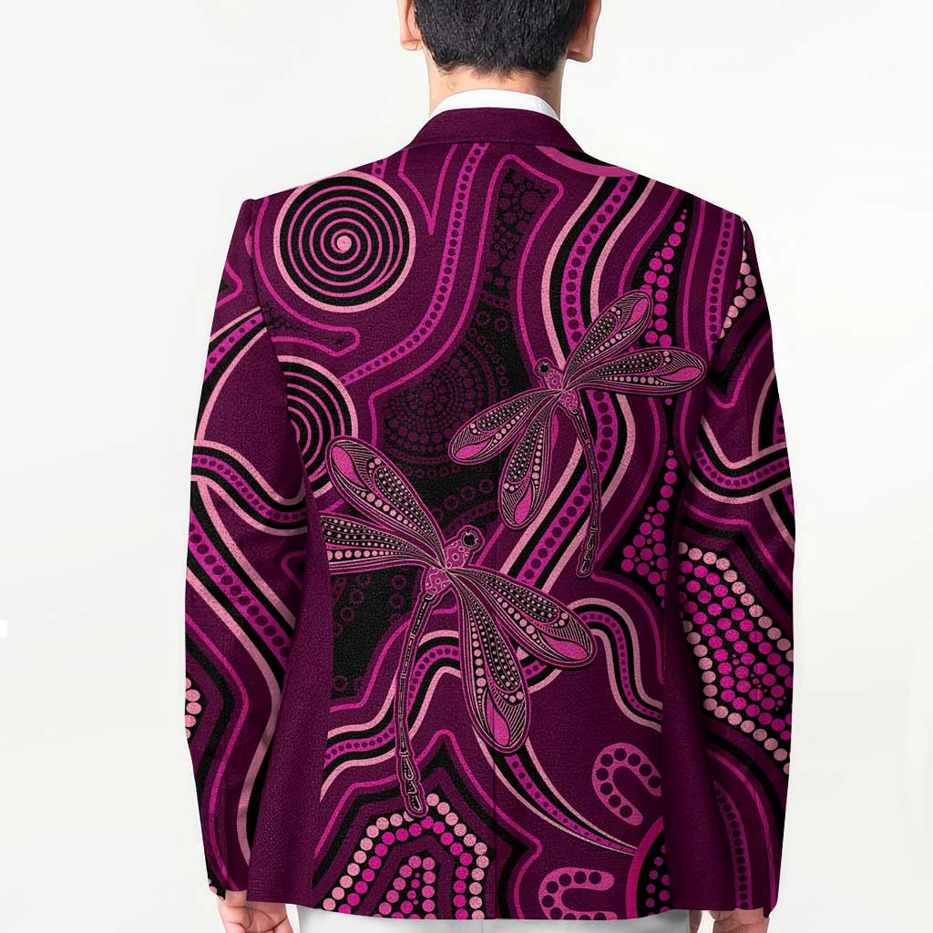 Australia Breast Cancer Awareness Blazer Pink Dragonflies Aboriginal Art - Aussie Hoodie