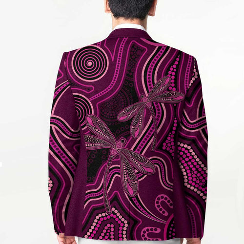Australia Breast Cancer Awareness Blazer Pink Dragonflies Aboriginal Art - Aussie Hoodie